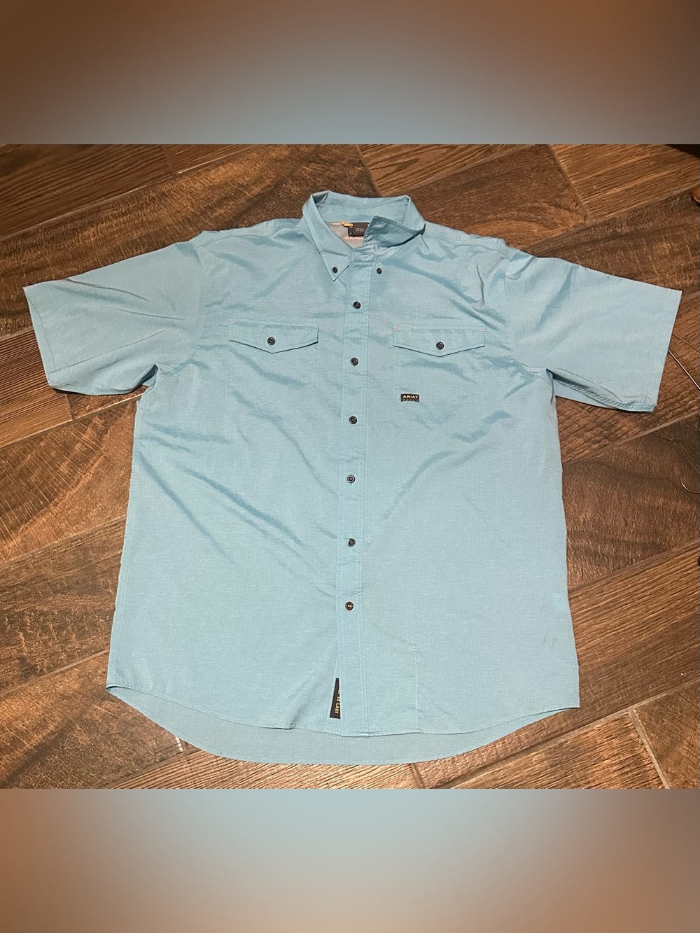 Ariat Men’s Aqua Short Sleeve Button-Down Work Shirt